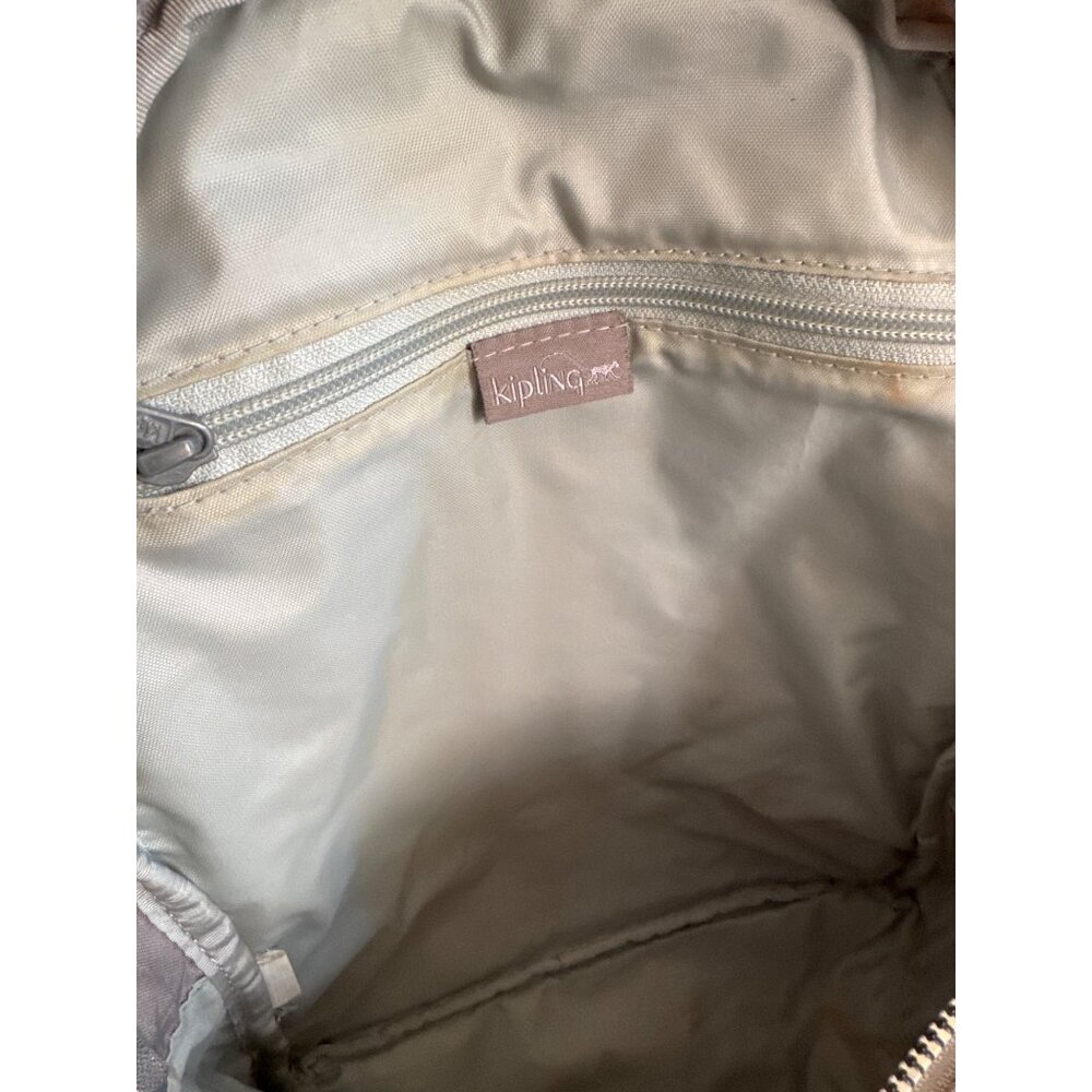 Kipling Challenger Backpack Grey Ripstop Zip Plus… - image 7